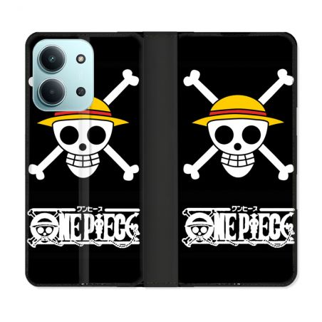 Housse cuir portefeuille Pour Xiaomi Redmi 15C 4G Manga One Piece Tete de Mort