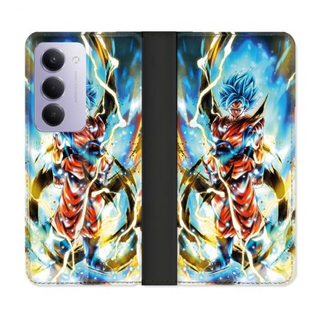Housse cuir portefeuille Pour Xiaomi Redmi 15 5G Manga Dragon Ball Sangoku Blanc