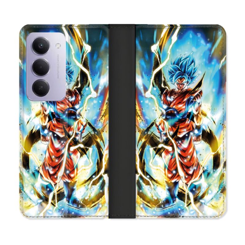 Housse cuir portefeuille Pour Xiaomi Redmi 15 5G Manga Dragon Ball Sangoku Blanc