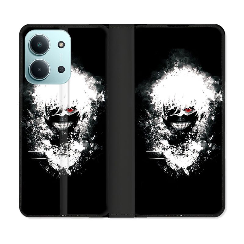 Housse cuir portefeuille Pour Xiaomi Redmi 15C 4G Manga Tokyo Ghoul Kaneki Tag
