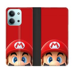 Housse cuir portefeuille Pour Xiaomi Redmi 15C 4G Mario Rouge