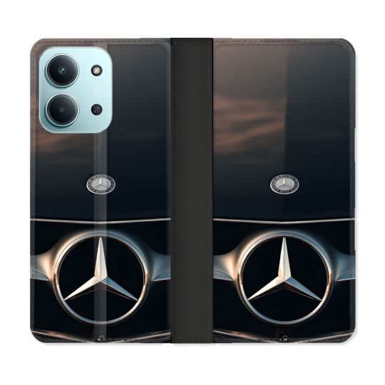 Housse cuir portefeuille Pour Xiaomi Redmi 15C 4G Mercedes Calendre