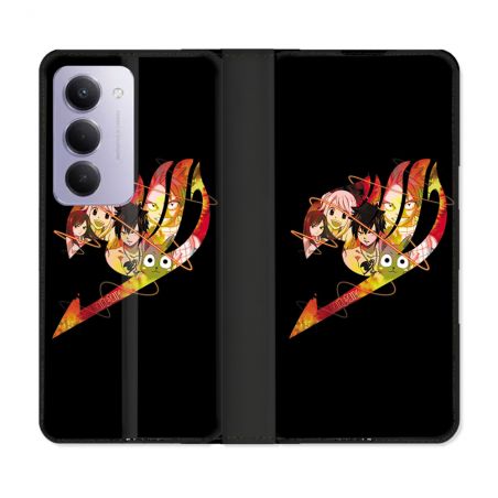 Housse cuir portefeuille Pour Xiaomi Redmi 15 5G Manga Fairy Tail Logo Noir