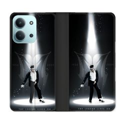 Housse cuir portefeuille Pour Xiaomi Redmi 15C 4G Michael Jackson Noir
