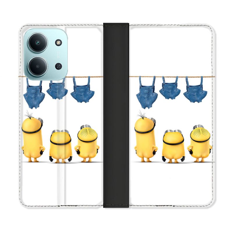 Housse cuir portefeuille Pour Xiaomi Redmi 15C 4G Minions Nus