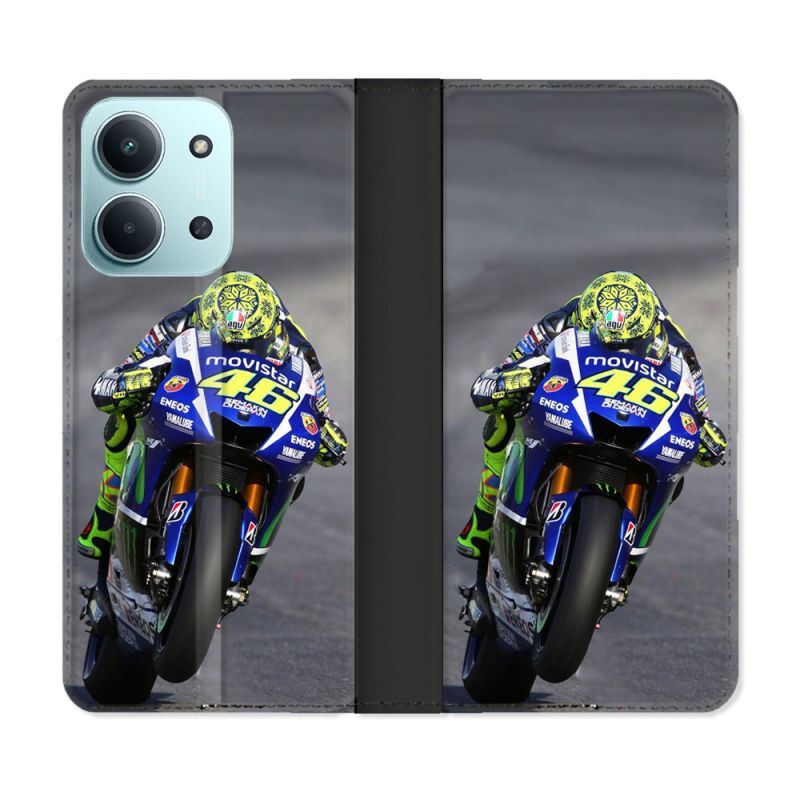 Housse cuir portefeuille Pour Xiaomi Redmi 15C 4G Moto Course GP Wheeling 46
