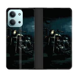 Housse cuir portefeuille Pour Xiaomi Redmi 15C 4G Moto Harley Vintage