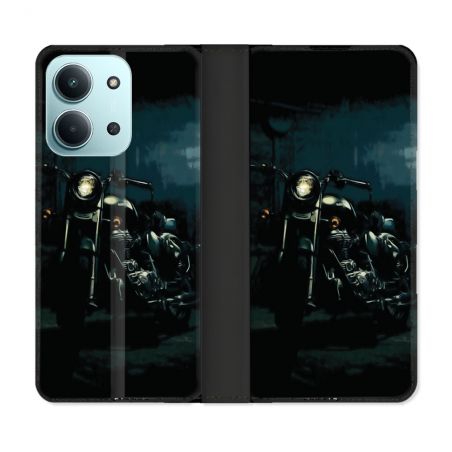Housse cuir portefeuille Pour Xiaomi Redmi 15C 4G Moto Harley Vintage