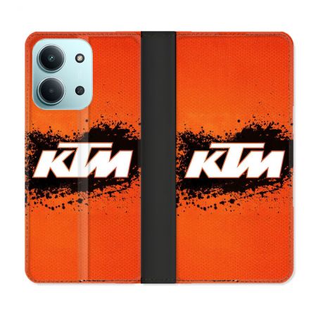 Housse cuir portefeuille Pour Xiaomi Redmi 15C 4G Moto KTM