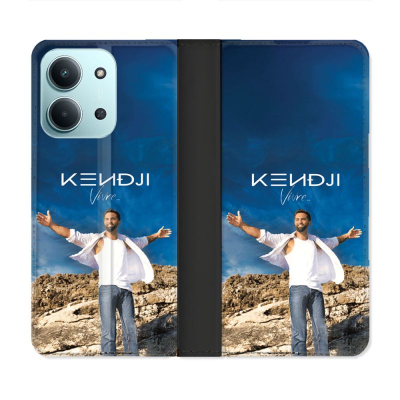 Housse cuir portefeuille Pour Xiaomi Redmi 15C 4G Musique Kendji