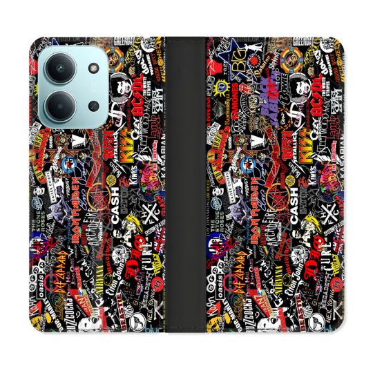 Housse cuir portefeuille Pour Xiaomi Redmi 15C 4G Musique Rock Groupe