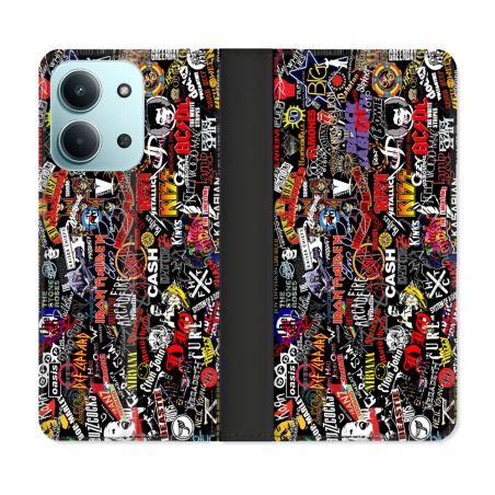 Housse cuir portefeuille Pour Xiaomi Redmi 15C 4G Musique Rock Groupe