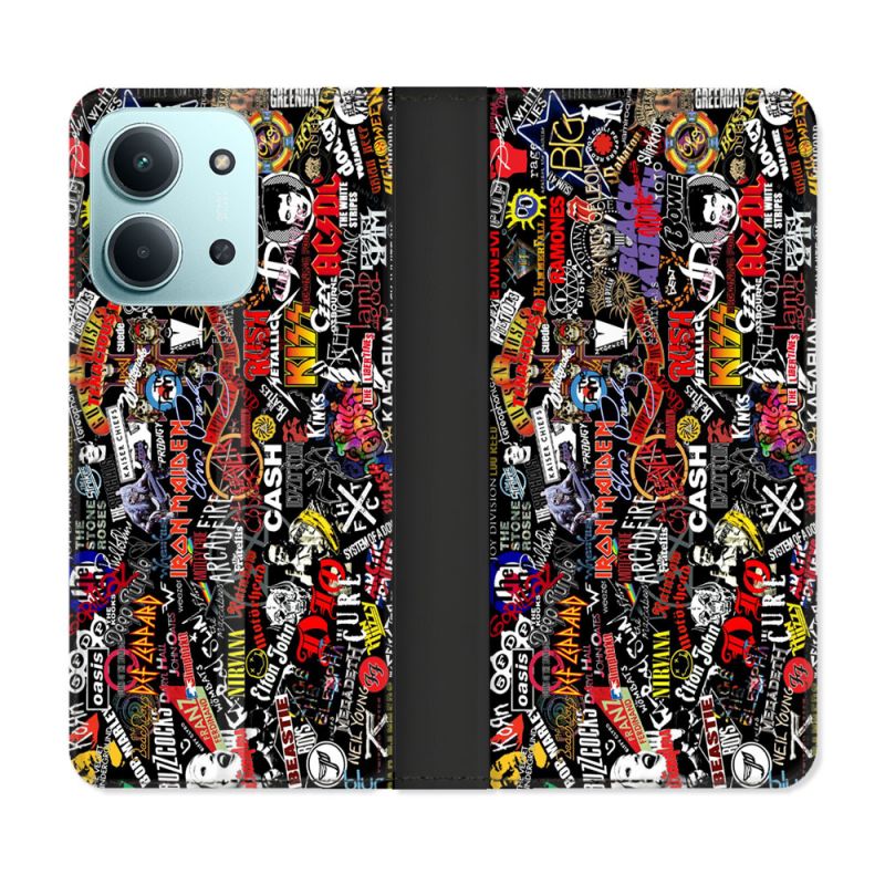 Housse cuir portefeuille Pour Xiaomi Redmi 15C 4G Musique Rock Groupe
