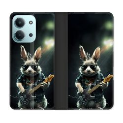 Housse cuir portefeuille Pour Xiaomi Redmi 15C 4G Musique Rock Lapin
