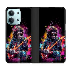 Housse cuir portefeuille Pour Xiaomi Redmi 15C 4G Musique Rock Singe