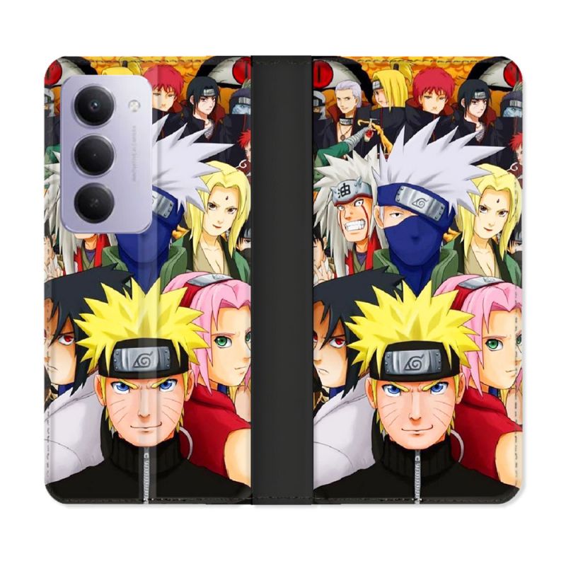 Housse cuir portefeuille Pour Xiaomi Redmi 15 5G Manga Naruto Team