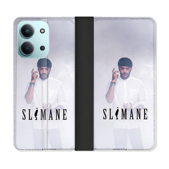 Housse cuir portefeuille Pour Xiaomi Redmi 15C 4G Musique Slimane Blanc