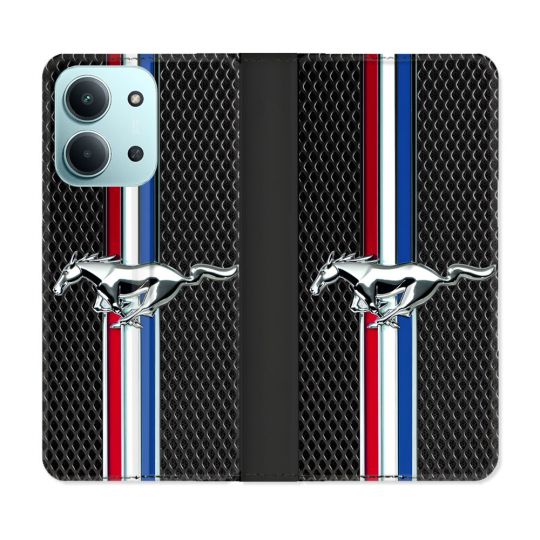 Housse cuir portefeuille Pour Xiaomi Redmi 15C 4G Mustang