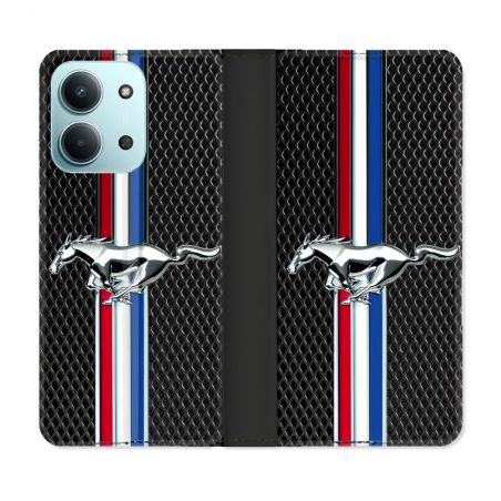 Housse cuir portefeuille Pour Xiaomi Redmi 15C 4G Mustang