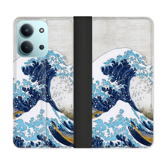 Housse cuir portefeuille Pour Xiaomi Redmi 15C 4G Peinture La Grande Vague