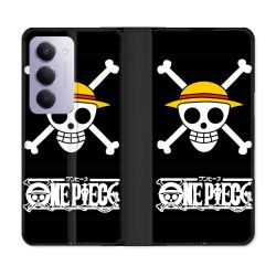 Housse cuir portefeuille Pour Xiaomi Redmi 15 5G Manga One Piece Tete de Mort