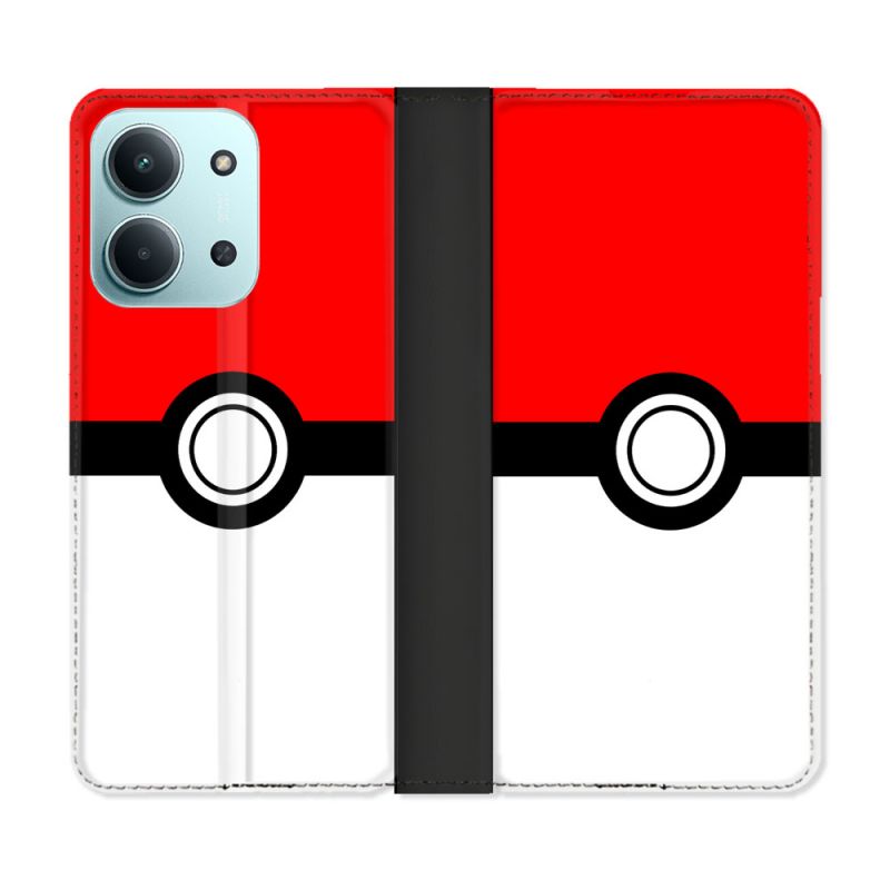 Housse cuir portefeuille Pour Xiaomi Redmi 15C 4G Pokemon Pokeball