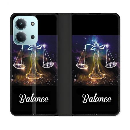 Housse cuir portefeuille Pour Xiaomi Redmi 15C 4G Signe Zodiaque 2 Balance