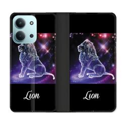 Housse cuir portefeuille Pour Xiaomi Redmi 15C 4G Signe Zodiaque 2 Lion