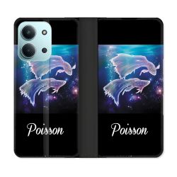 Housse cuir portefeuille Pour Xiaomi Redmi 15C 4G Signe Zodiaque 2 Poisson