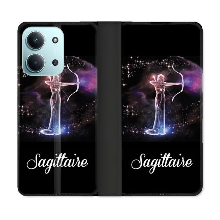 Housse cuir portefeuille Pour Xiaomi Redmi 15C 4G Signe Zodiaque 2 Sagittaire