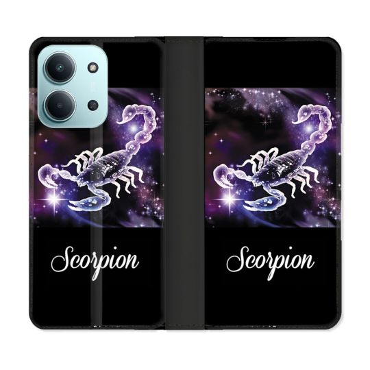 Housse cuir portefeuille Pour Xiaomi Redmi 15C 4G Signe Zodiaque 2 Scorpion