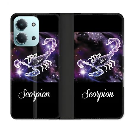 Housse cuir portefeuille Pour Xiaomi Redmi 15C 4G Signe Zodiaque 2 Scorpion
