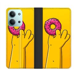 Housse cuir portefeuille Pour Xiaomi Redmi 15C 4G Simpson Donuts