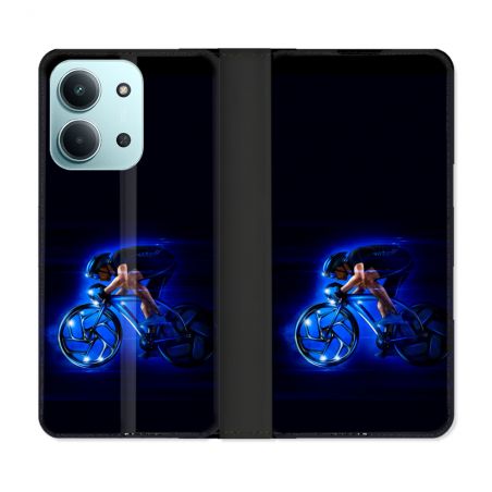 Housse cuir portefeuille Pour Xiaomi Redmi 15C 4G Sport Cyclisme Bleu