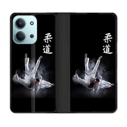 Housse cuir portefeuille Pour Xiaomi Redmi 15C 4G Sport Judo Noir