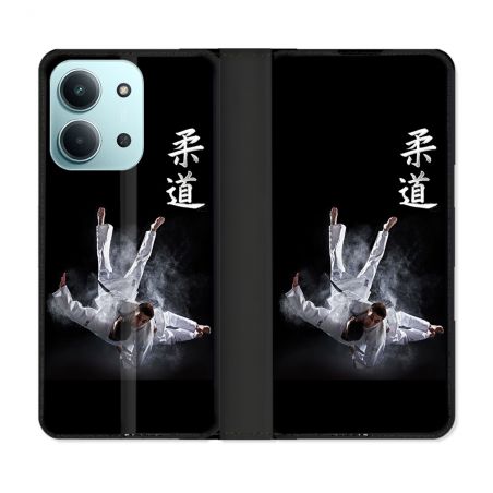 Housse cuir portefeuille Pour Xiaomi Redmi 15C 4G Sport Judo Noir