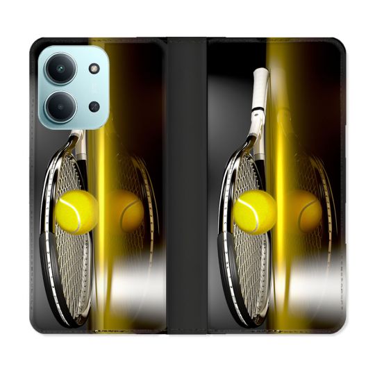 Housse cuir portefeuille Pour Xiaomi Redmi 15C 4G Sport Tennis Reflet