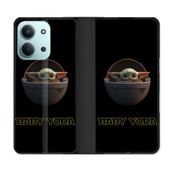 Housse cuir portefeuille Pour Xiaomi Redmi 15C 4G Star Wars - Yoda bebe noir