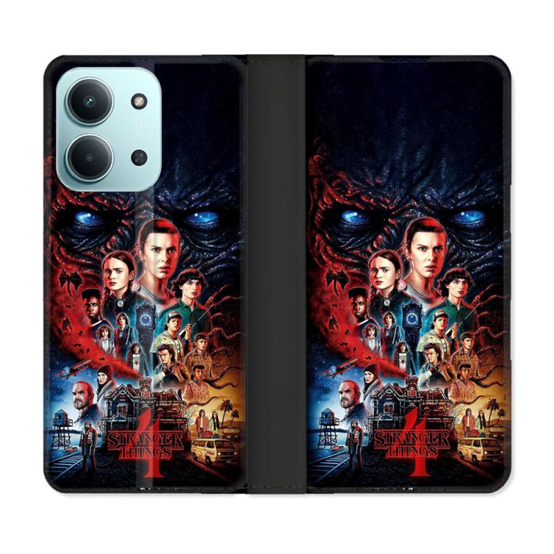 Housse cuir portefeuille Pour Xiaomi Redmi 15C 4G Stranger Things Affiche 4