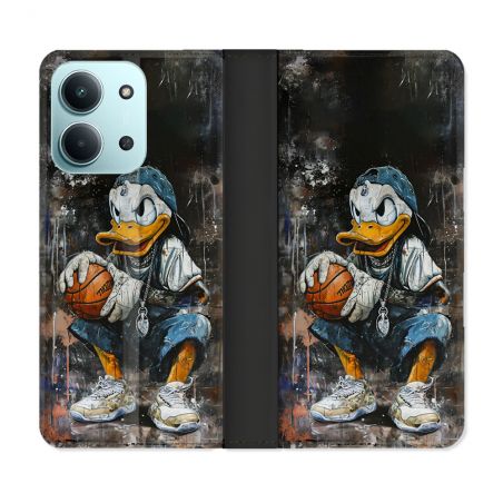 Housse cuir portefeuille Pour Xiaomi Redmi 15C 4G Street Art Donald Duck