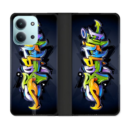 Housse cuir portefeuille Pour Xiaomi Redmi 15C 4G Street Art Graffiti