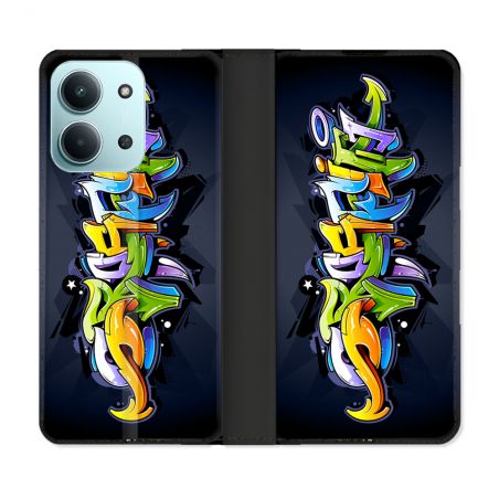 Housse cuir portefeuille Pour Xiaomi Redmi 15C 4G Street Art Graffiti