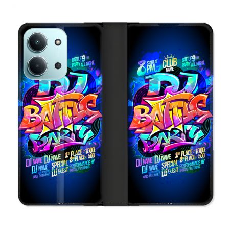 Housse cuir portefeuille Pour Xiaomi Redmi 15C 4G Street Art Rap