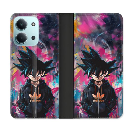 Housse cuir portefeuille Pour Xiaomi Redmi 15C 4G Street Art Sangoku