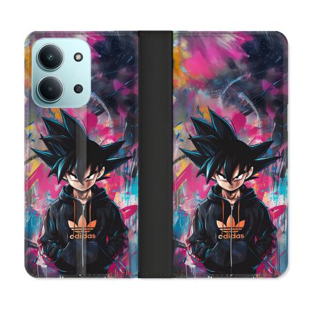 Housse cuir portefeuille Pour Xiaomi Redmi 15C 4G Street Art Sangoku