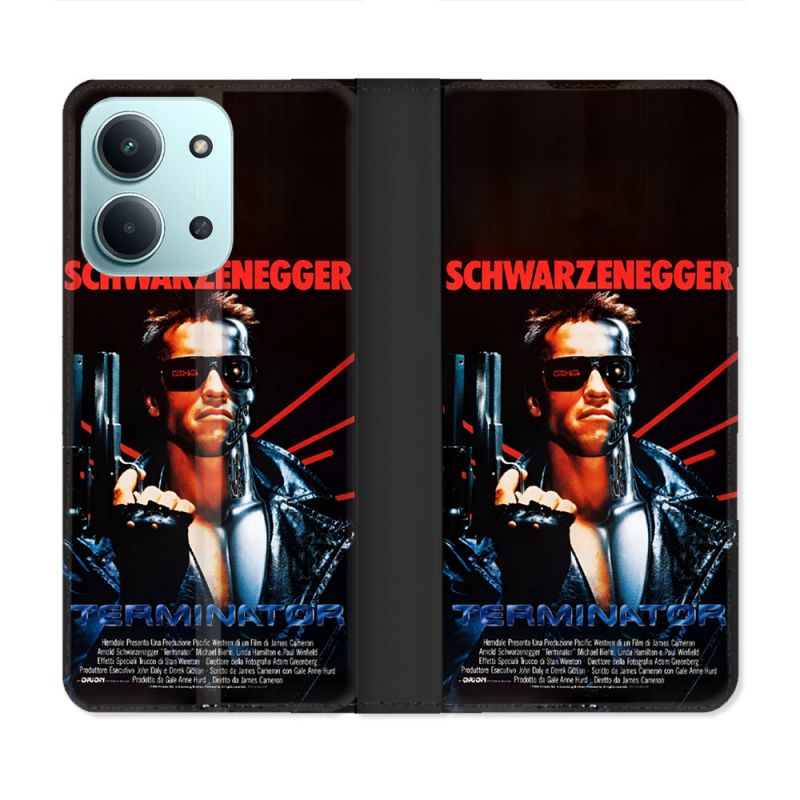 Housse cuir portefeuille Pour Xiaomi Redmi 15C 4G Terminator