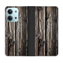 Housse cuir portefeuille Pour Xiaomi Redmi 15C 4G Texture Bois