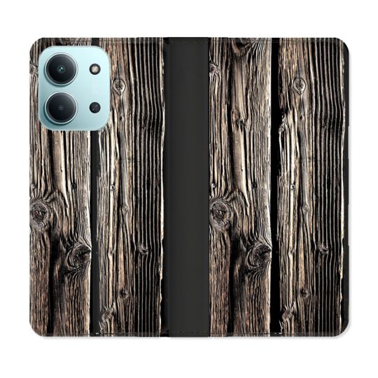 Housse cuir portefeuille Pour Xiaomi Redmi 15C 4G Texture Bois