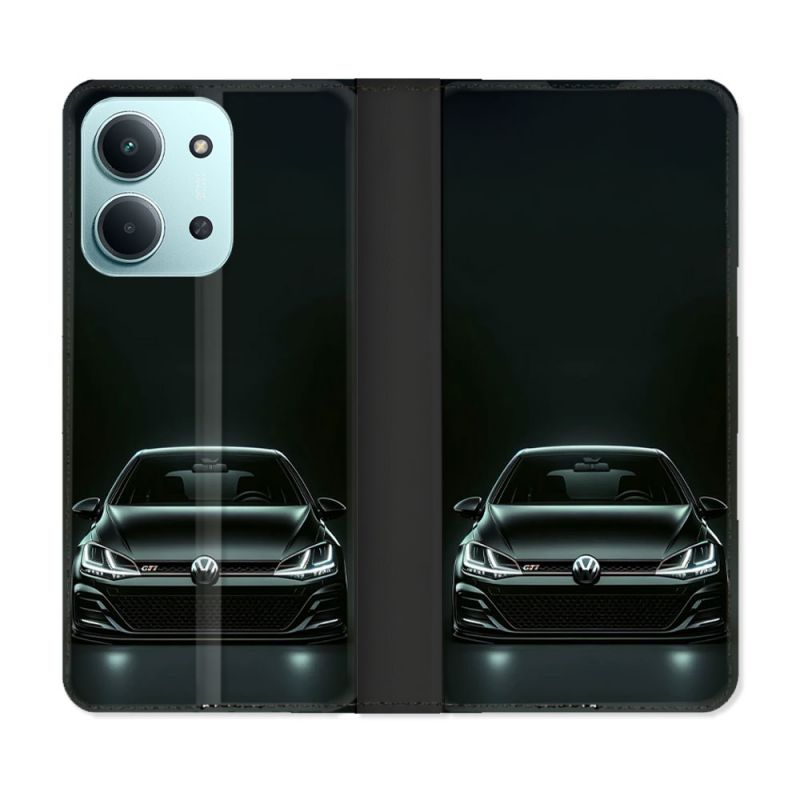 Housse cuir portefeuille Pour Xiaomi Redmi 15C 4G Volkwagen Golf GTI