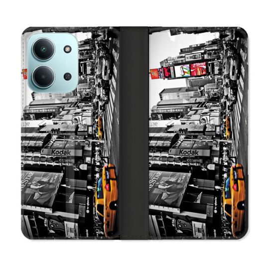 Housse cuir portefeuille Pour Xiaomi Redmi 15C 4G Voyage Amerique USA New York Taxi